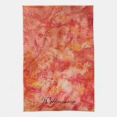 Farbenfrohe Orange Abstrakte Malerei anpassbar Geschirrtuch (Vertikal)