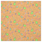 Farbenfrohe Orange Dog Bone Kunstgewerbe Stoff (Muster)