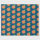 Farbenfrohe Orange Frucht Fun Citrus Muster Marine Geschenkpapier (Flach)