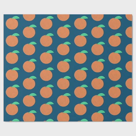 Farbenfrohe Orange Frucht Fun Citrus Muster Marine Geschenkpapier (Flach)