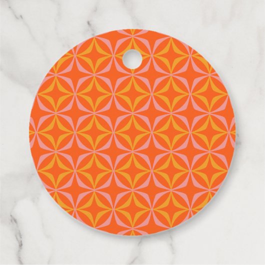 Farbenfrohe Orange Geometric Wedric Custom Vielen Geschenkanhänger (Rückseite)