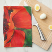 Farbenfrohe Orange Oriental Poppies Handtuch (Viertel Falte)