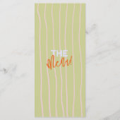 Farbenfrohe Orange Pink handgeschriebene Quirky We Menükarte (Rückseite)