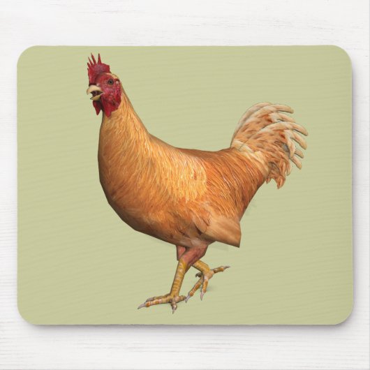 Farbenfrohe Orange Rooster Mousepad (Vorne)