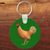 Farbenfrohe Orange Rooster Schlüsselanhänger (Vorderseite)