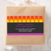 Farbenfrohe Orange Zig Zag Muster Mod Waves Adress (Insitu)