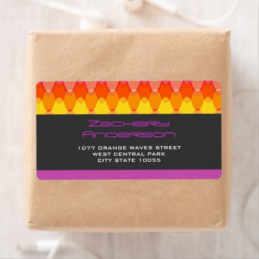 Farbenfrohe Orange Zig Zag Muster Mod Waves Adress (Insitu)