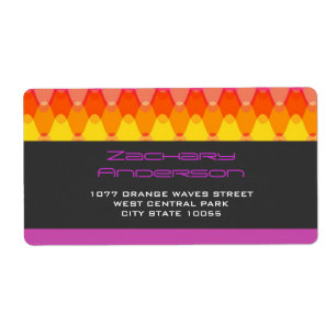 Farbenfrohe Orange Zig Zag Muster Mod Waves Adress