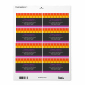 Farbenfrohe Orange Zig Zag Muster Mod Waves Adress (Vorne)