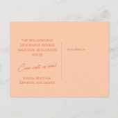 Farbenfrohe Orangefarbene Blüte Wir bewegten neue Postkarte (Rückseite)