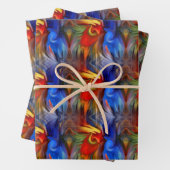 Farbenfrohe, orangefarbene, gelbe Abstrakte Kunst Geschenkpapier Set (Beispiel)