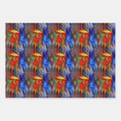 Farbenfrohe, orangefarbene, gelbe Abstrakte Kunst Geschenkpapier Set (Vorderseite)