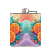 Farbenfrohe Orangen mit bester Vater je Flachmann (Rückseite)