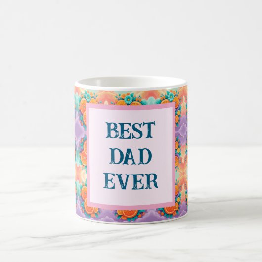 Farbenfrohe Orangen mit bester Vater je Kaffeetasse (Mittel)