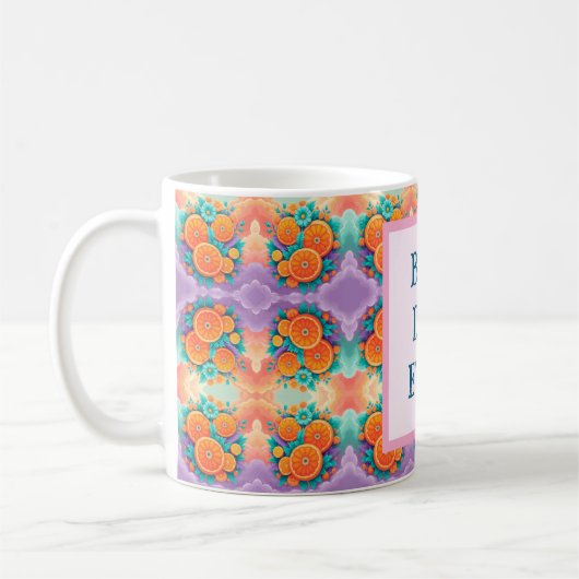 Farbenfrohe Orangen mit bester Vater je Kaffeetasse (Links)