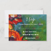 Farbenfrohe Orangenpfeife Hochzeit RSVP Karte (Vorderseite)