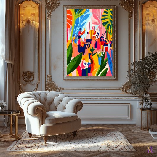 Farbenfrohe Orchesteraufführung im fauvistischen S Leinwanddruck