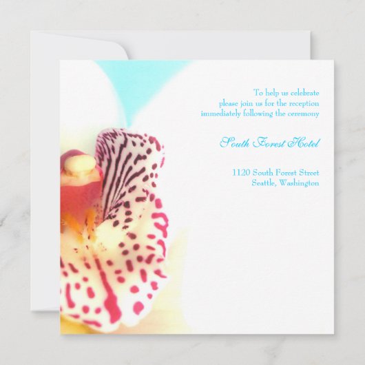 Farbenfrohe Orchideenhochzeit Einladung (Rückseite)