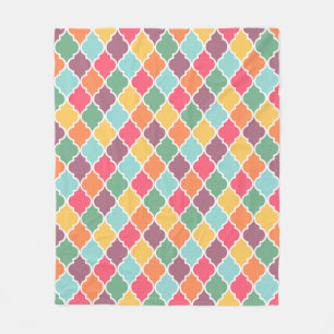 Farbenfrohe orientalische Quatrefolienmuster Fleecedecke