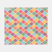 Farbenfrohe orientalische Quatrefolienmuster Fleecedecke (Vorderseite (Horizontal))