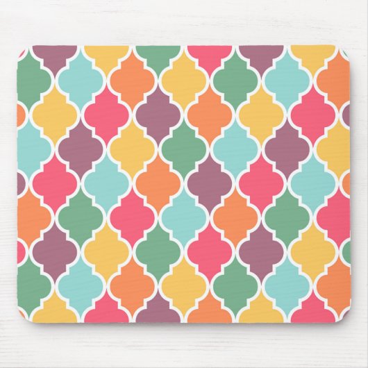Farbenfrohe orientalische Quatrefolienmuster Mousepad (Vorne)