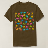 Farbenfrohe Origami-Muster T-Shirt (Design vorne)