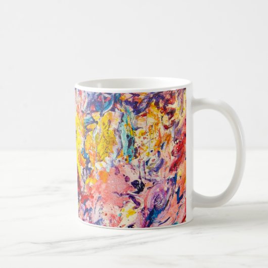 Farbenfrohe Original Abstrakte Malerei Art Kaffee  Kaffeetasse (Rechts)