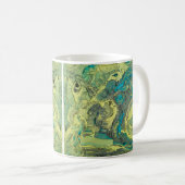 Farbenfrohe originelle Abstrakte Malerei Grüne Kun Kaffeetasse (VorderseiteRechts)