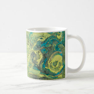 Farbenfrohe originelle Abstrakte Malerei Grüne Kun Kaffeetasse
