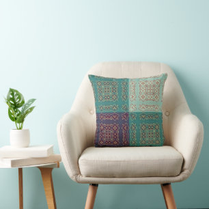 Farbenfrohe ornamentale Volkskunst-Inspiration Kissen