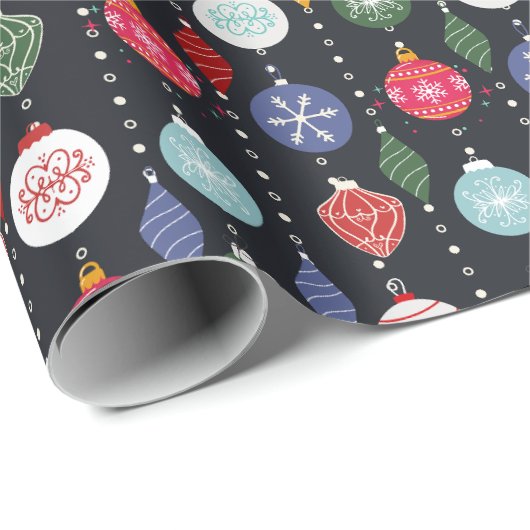 Farbenfrohe Ornamente Geschenkpapier (Rolleneckpunkt)