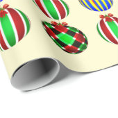 Farbenfrohe Ornamente Weihnachten Geschenkpapier (Rolleneckpunkt)