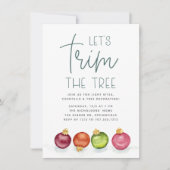 Farbenfrohe Ornamente Weihnachtsbaum Party Einladung (Vorderseite)