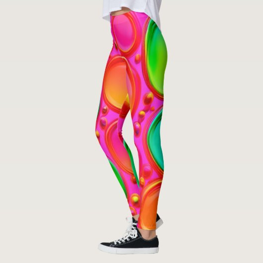 Farbenfrohe Orte Abstrakte Kunst Leggings (Links)