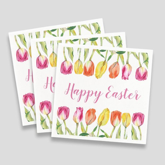 Farbenfrohe Osterblüte Serviette