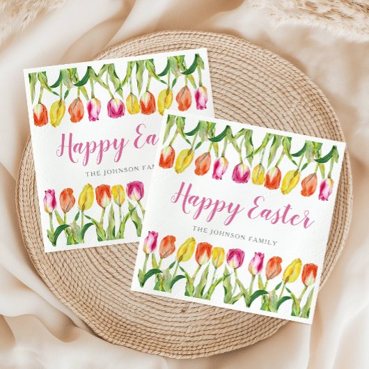 Farbenfrohe Osterblüte Serviette