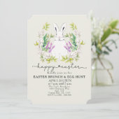 Farbenfrohe Osterbrunch & Eierjagd Einladung (Stehend Vorderseite)