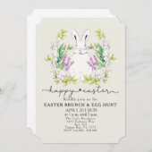 Farbenfrohe Osterbrunch & Eierjagd Einladung (Vorne/Hinten)