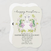 Farbenfrohe Osterbrunch & Eierjagd Einladung (Vorne/Hinten)