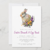 Farbenfrohe Osterbrunch und Eierjagd Einladung (Vorderseite)