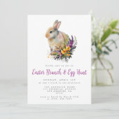 Farbenfrohe Osterbrunch und Eierjagd Einladung (Stehend Vorderseite)