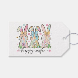 Farbenfrohe OsterBunnien mit Bögen Geschenkanhänger