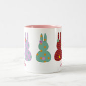 Farbenfrohe OsterBunnien mit Namen Tasse (Mittel)