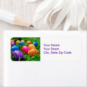 Farbenfrohe Ostereier auf den Foto-Adressetiketten (Insitu)