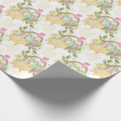 Farbenfrohe Ostereier Baby Hühner Blume Geschenkpapier (Ecke)