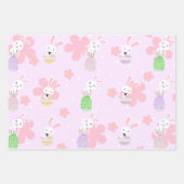 Farbenfrohe Ostereier-Blume Muster Geschenkpapier Set (Vorderseite 3)