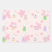 Farbenfrohe Ostereier-Blume Muster Geschenkpapier Set (Vorderseite)