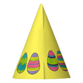 Farbenfrohe Ostereier Eierjagd Happy Osterfest Partyhütchen (Rückseite)