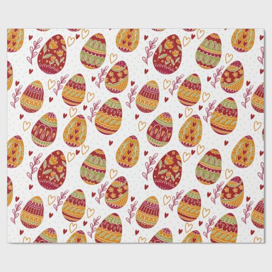 Farbenfrohe Ostereier Geschenkpapier (Flach)