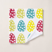 Farbenfrohe Ostereier Happy Oaster Badhandtuch Set (Waschlappen)